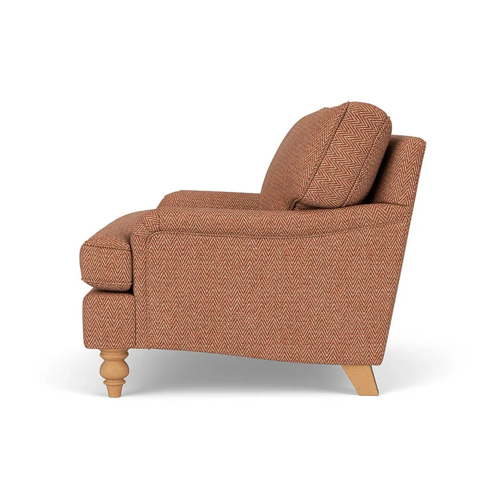Love Seat - Brick, Herringbone Weave