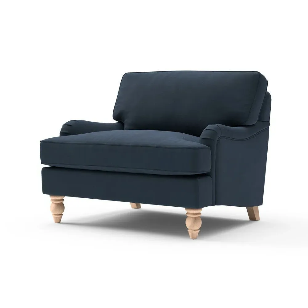 Love Seat - Dark Blue, Matt Velvet