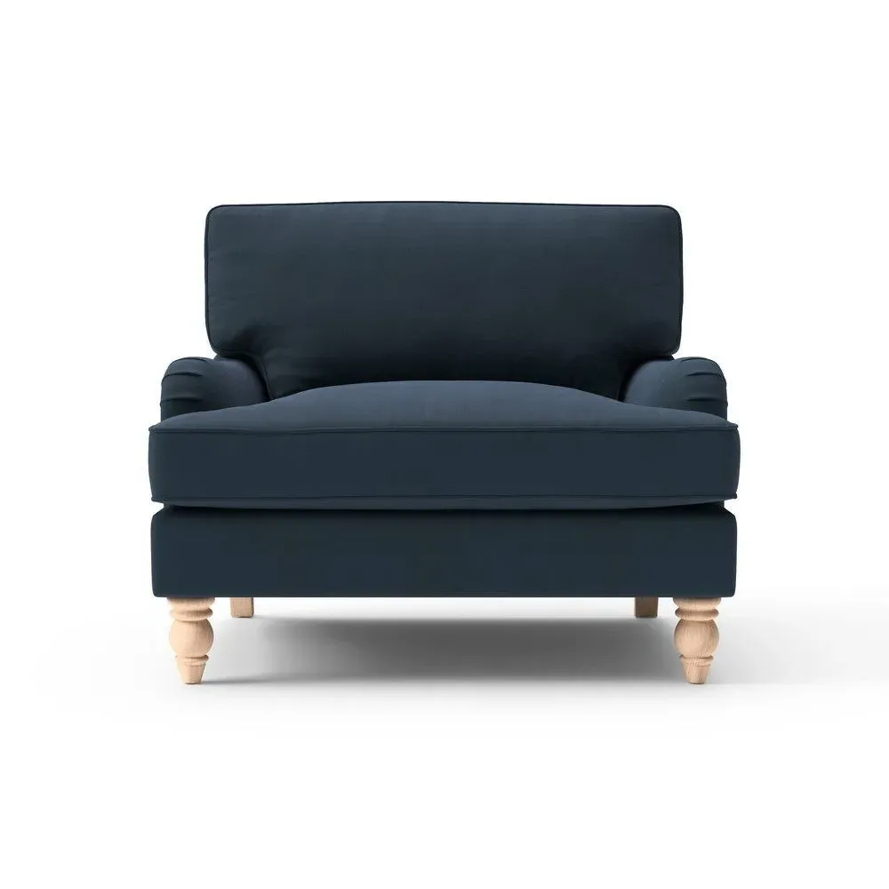 Love Seat - Dark Blue, Matt Velvet
