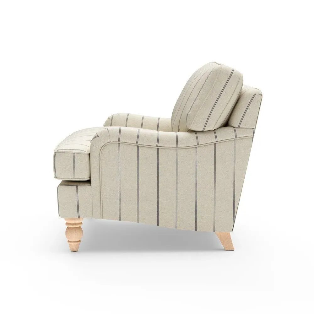 Love Seat - Dark Grey, Compton Stripe