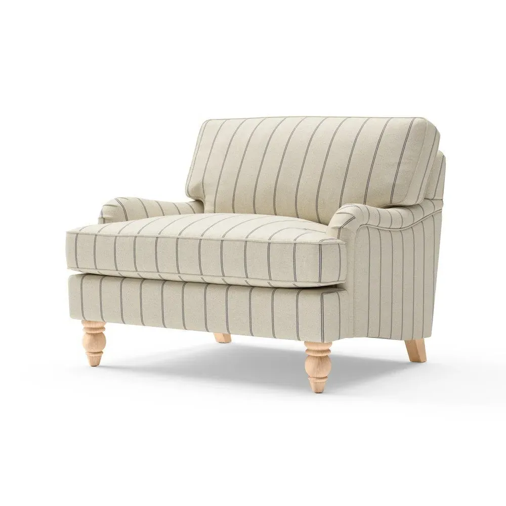 Love Seat - Dark Grey, Compton Stripe