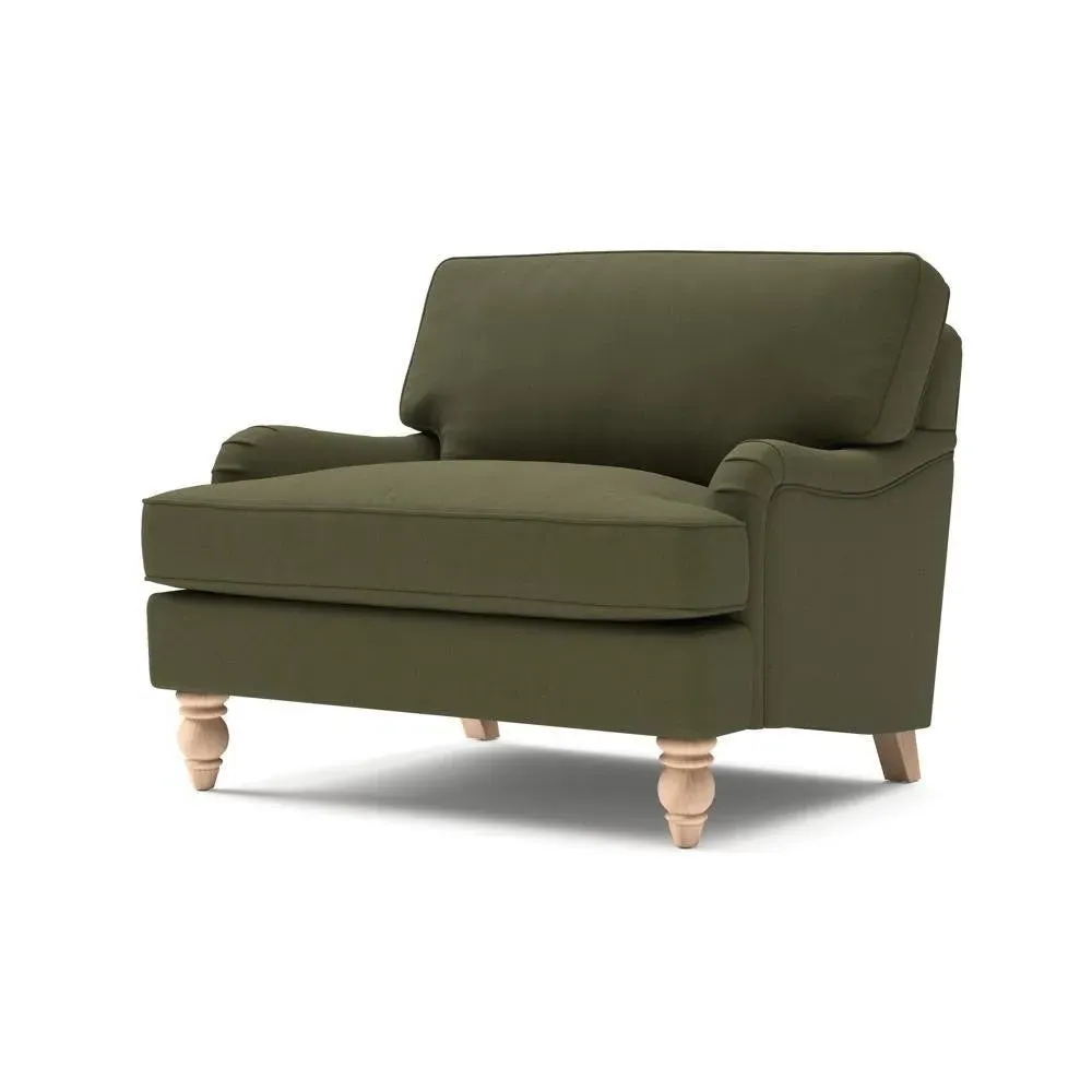 Love Seat - Forest Green, House Linen Mix