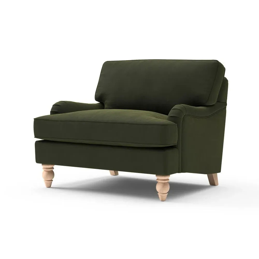 Love Seat - Forest Green, Matt Velvet