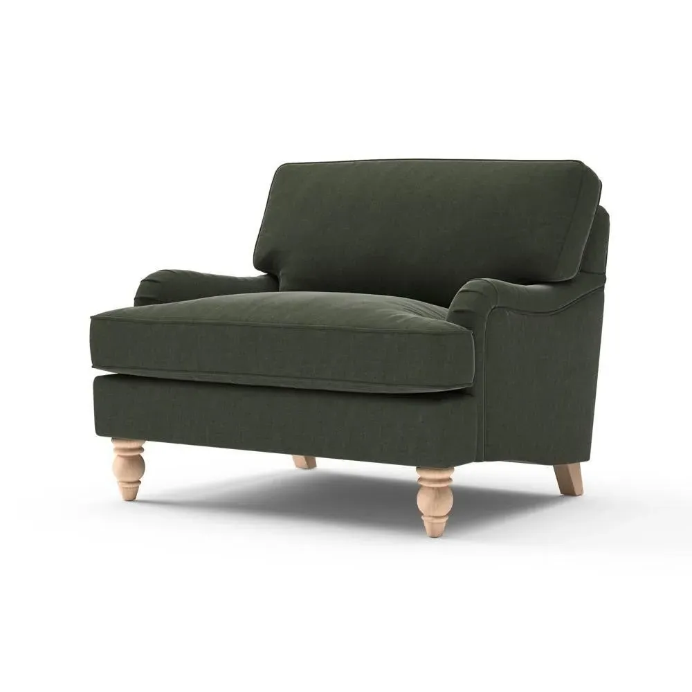 Love Seat - Green, Eco Chenille