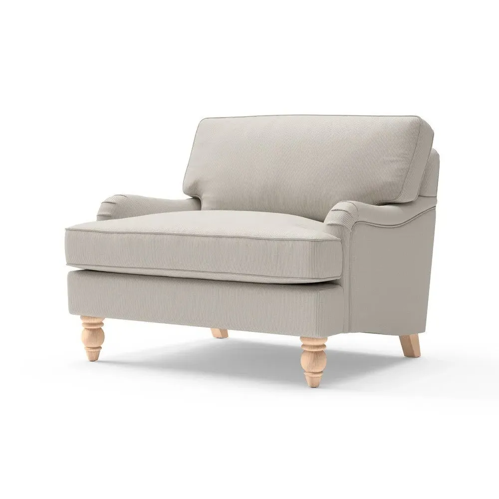 Love Seat - Natural, Broadway Stripe