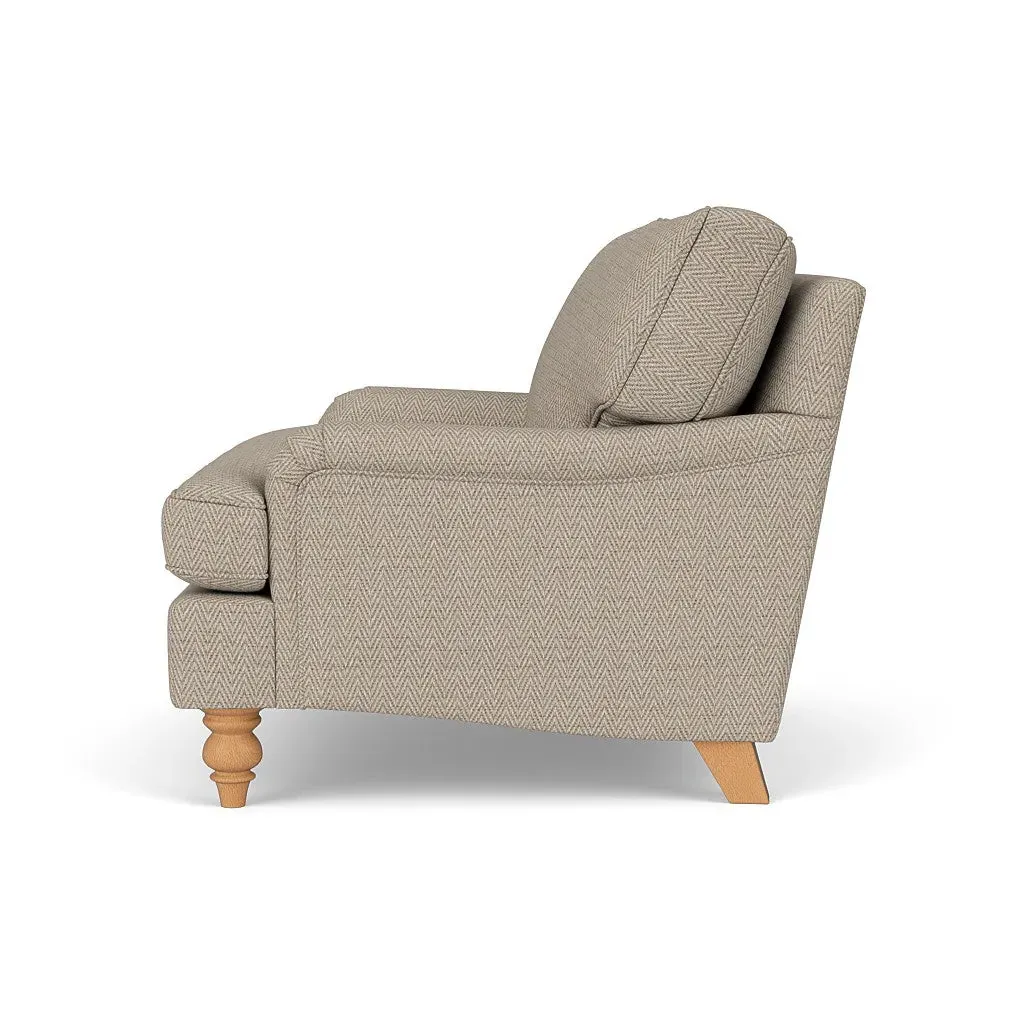 Love Seat - Natural, Herringbone Weave