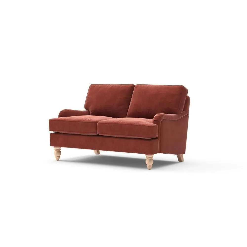 Morris 2-Seater Sofa - Brick, Matt Velvet