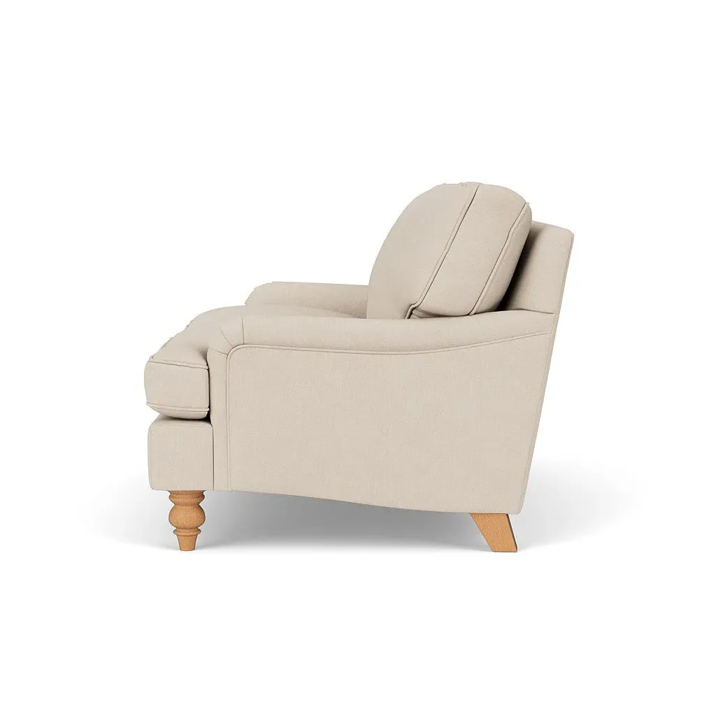 Morris 2-Seater Sofa - Lily White, Linen Mix by The Cotswold Company, image 3