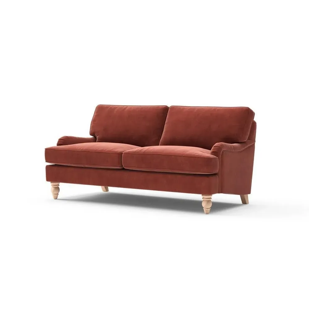Morris 3-Seater Sofa - Brick, Matt Velvet