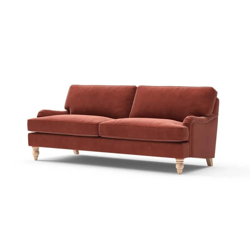 Morris 4-Seater Sofa - Brick, Matt Velvet