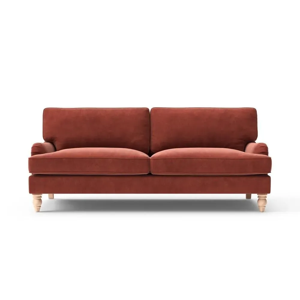 Morris 4-Seater Sofa - Brick, Matt Velvet