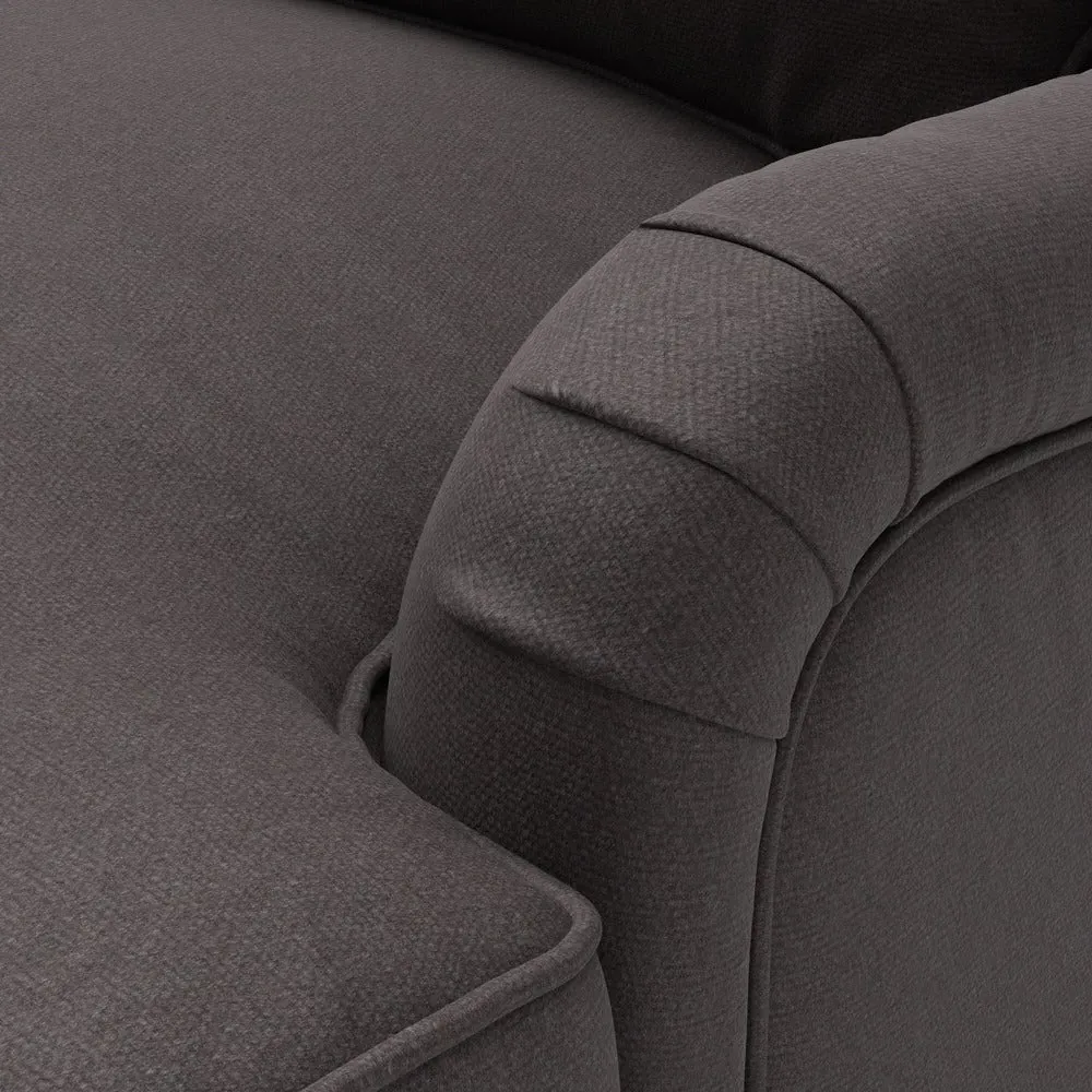 Morris 4-Seater Sofa - Grey Brown, Chunky Cotton