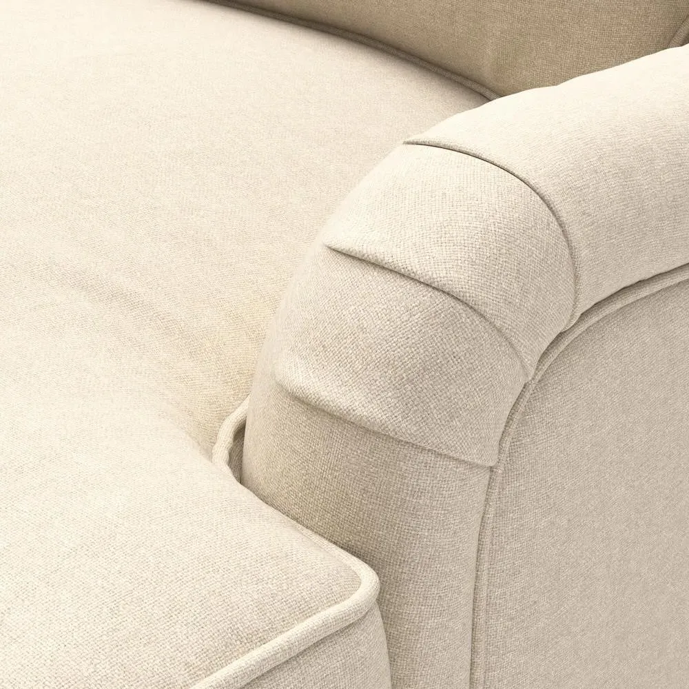 Morris 4-Seater Sofa - Lily White, Linen Mix by The Cotswold Company, image 4