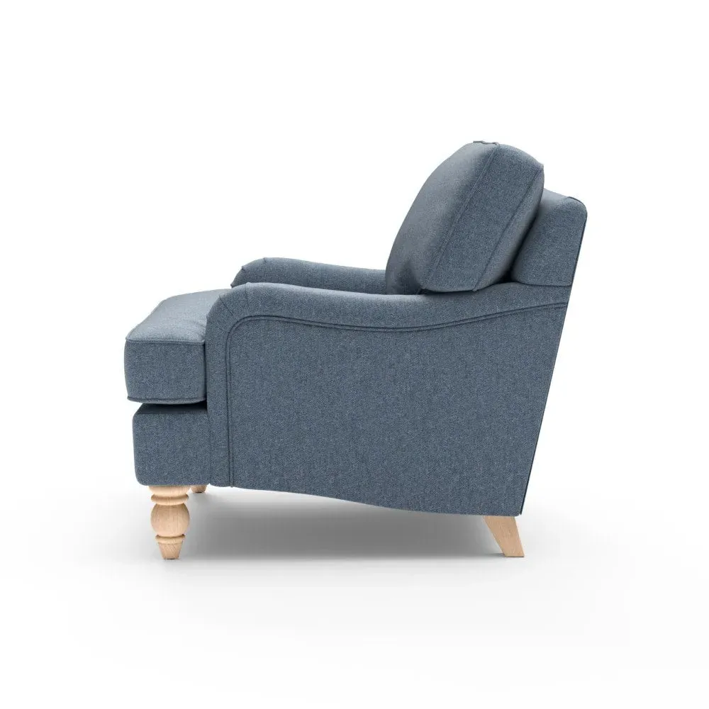 Morris Armchair - Indigo, Rustic Weave