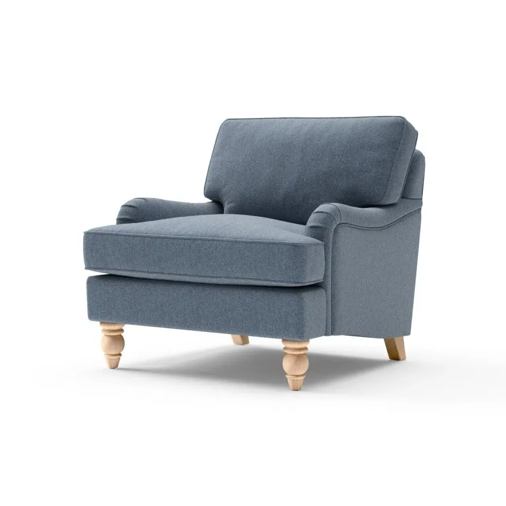 Morris Armchair - Indigo, Rustic Weave