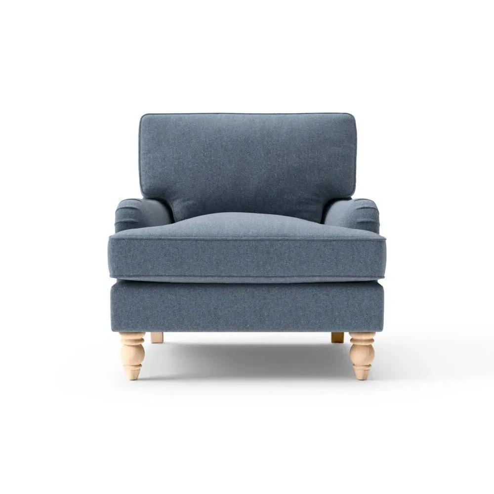 Morris Armchair - Indigo, Rustic Weave