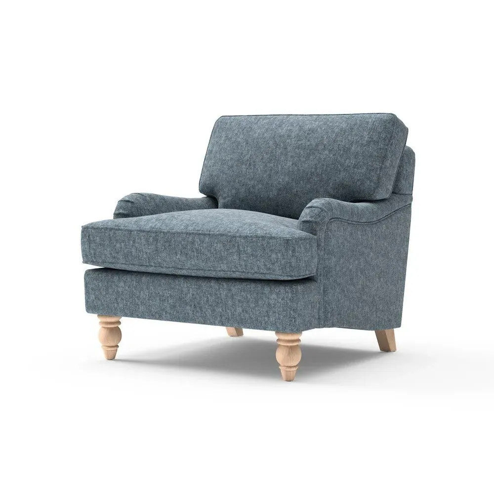 Morris Armchair - Mid Blue, Aquaclean Oxford