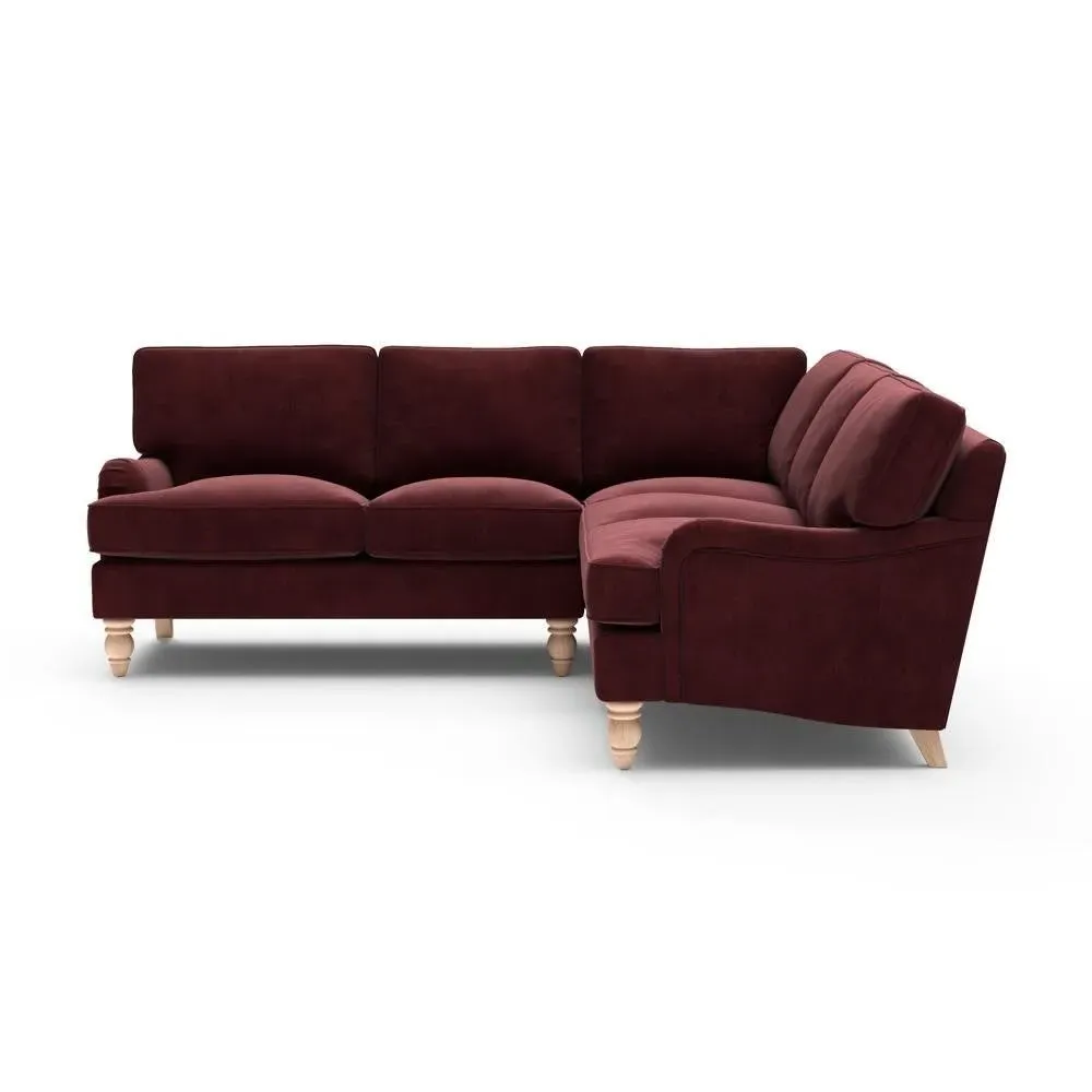 Morris Corner Sofa - Dark Rosehip, Matt Velvet