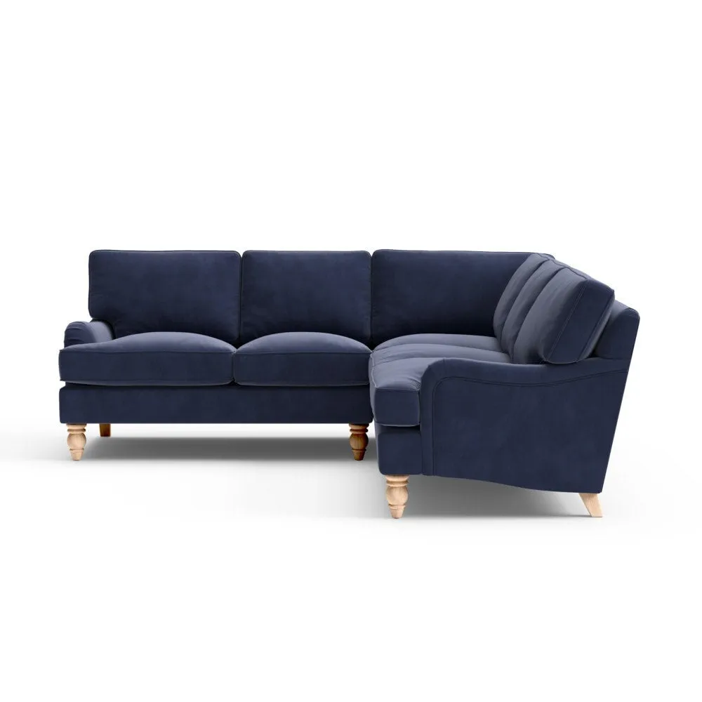 Morris Corner Sofa - Deep Blue, Matt Velvet