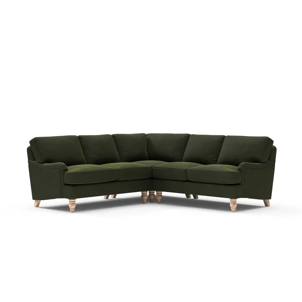 Morris Corner Sofa - Forest Green, Matt Velvet