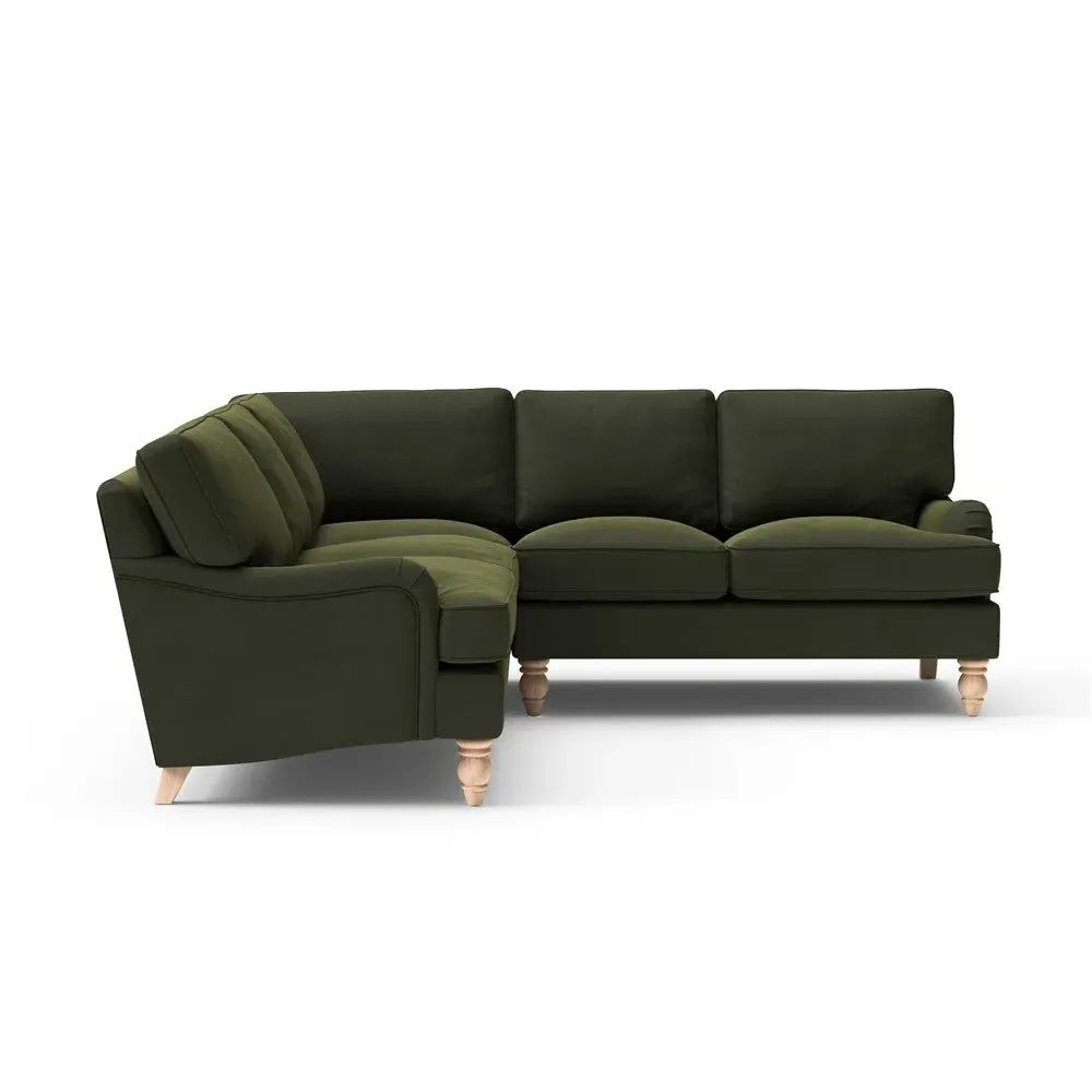 Morris Corner Sofa - Forest Green, Matt Velvet