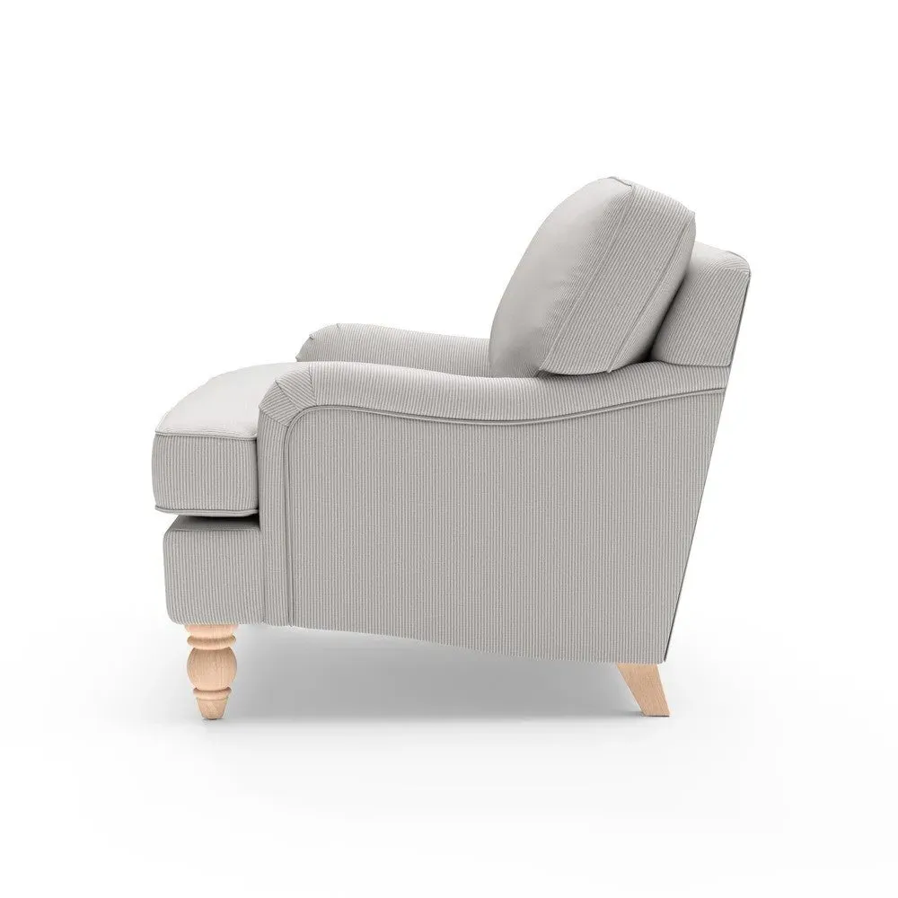 Morris Love Seat - Grey, Broadway Stripe
