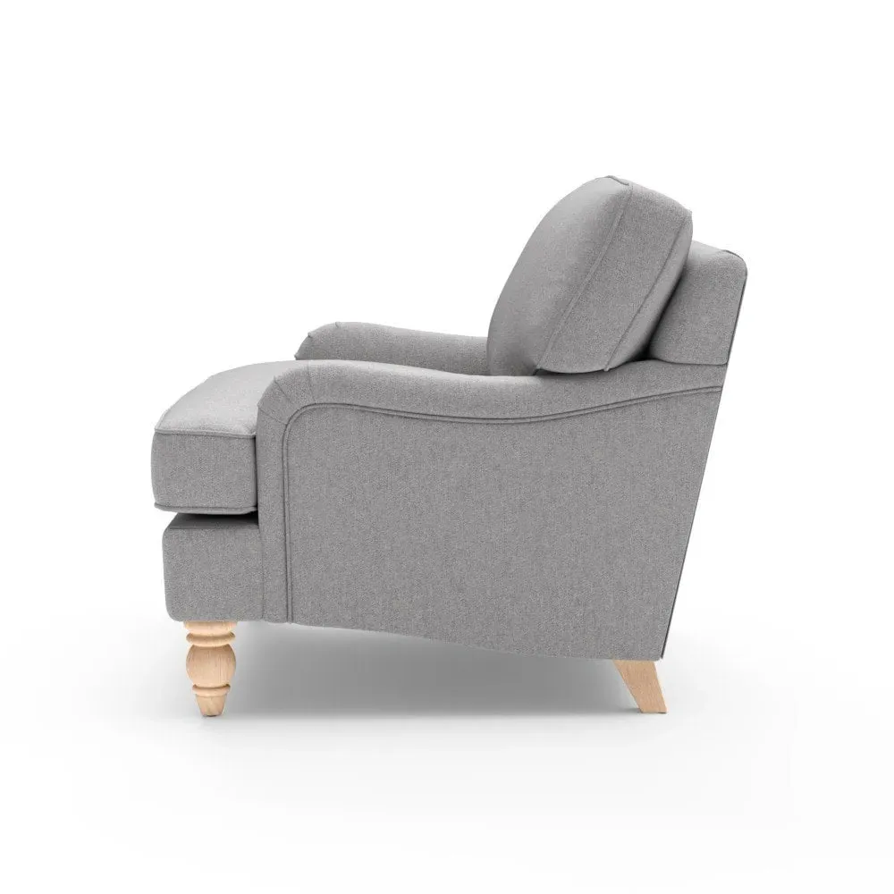 Morris Love Seat - Grey Marl, Rustic Weave