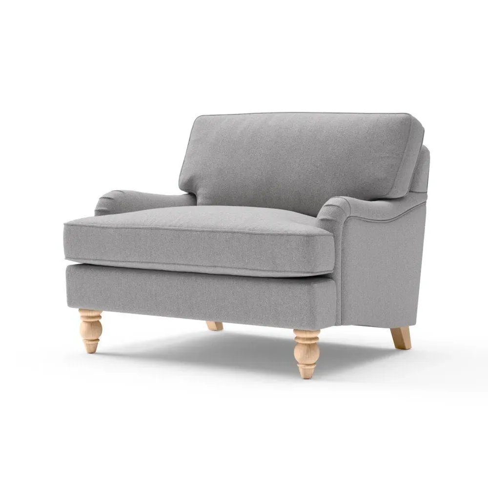 Morris Love Seat - Grey Marl, Rustic Weave