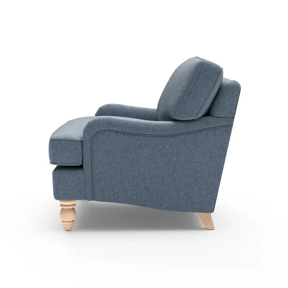 Morris Love Seat - Indigo, Rustic Weave