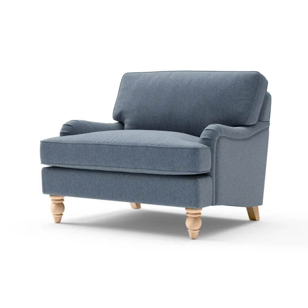 Morris Love Seat - Indigo, Rustic Weave