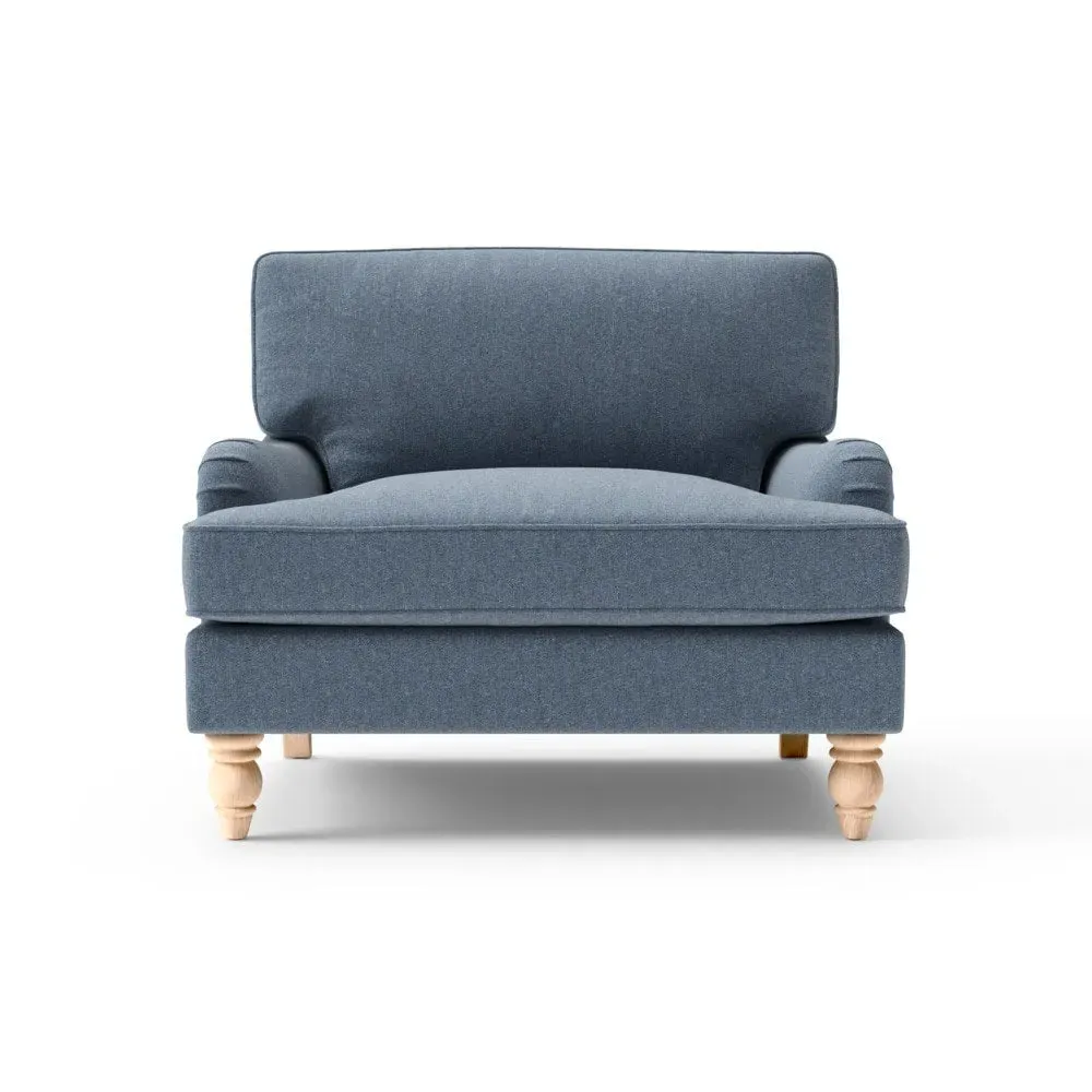 Morris Love Seat - Indigo, Rustic Weave