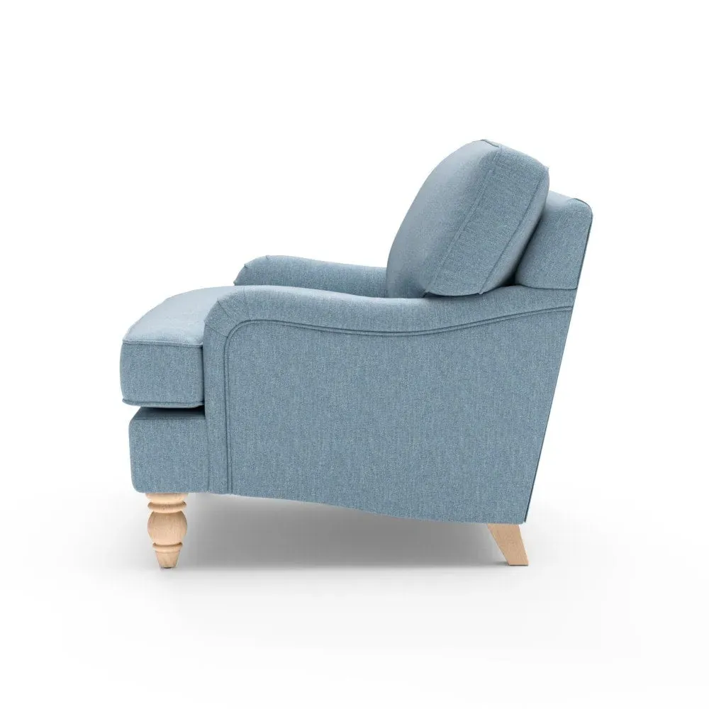 Morris Love Seat - Teal Marl, Rustic Weave