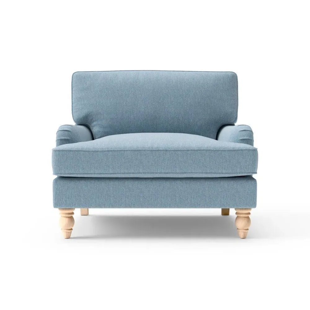 Morris Love Seat - Teal Marl, Rustic Weave