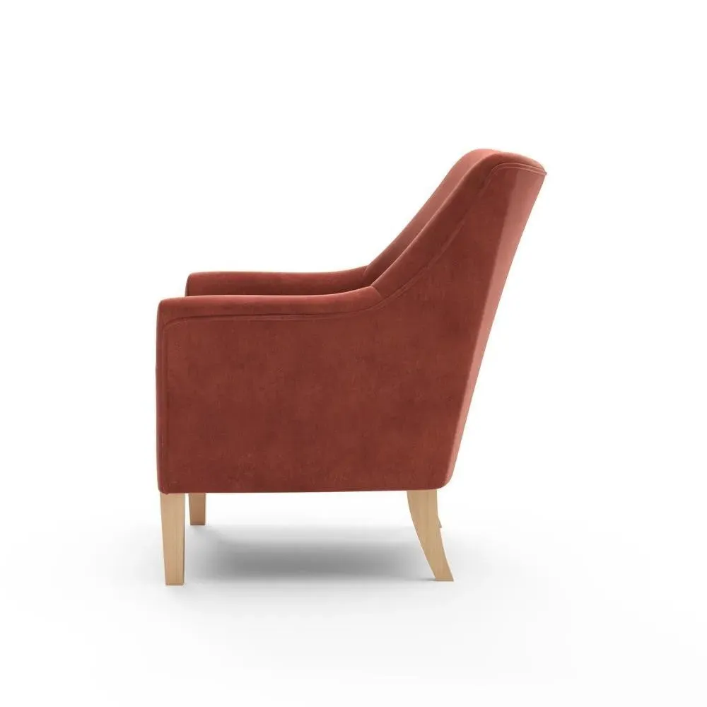 Armchair - Brick, Matt Velvet