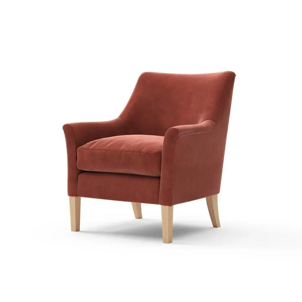 Armchair - Brick, Matt Velvet