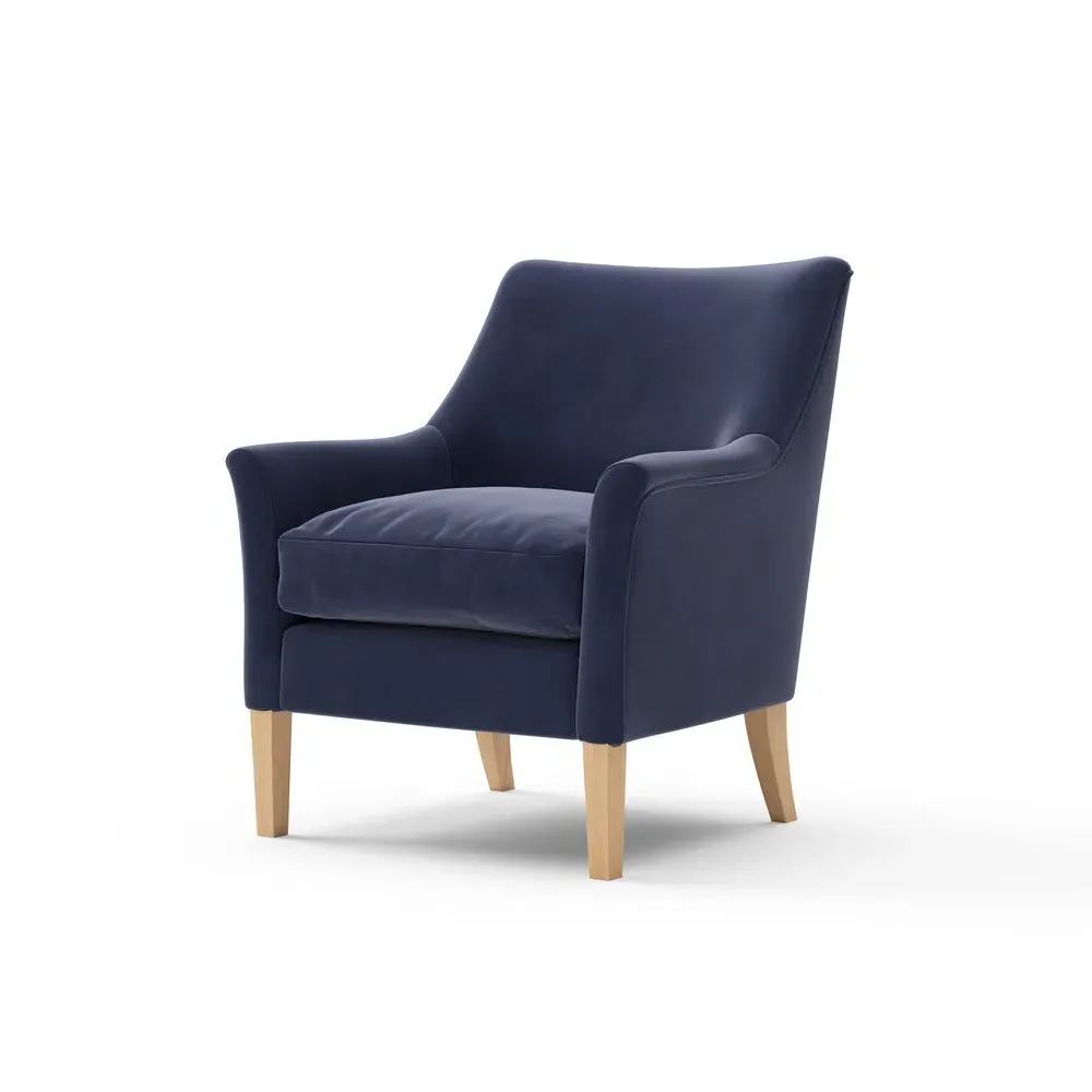 Armchair - Deep Blue, Matt Velvet