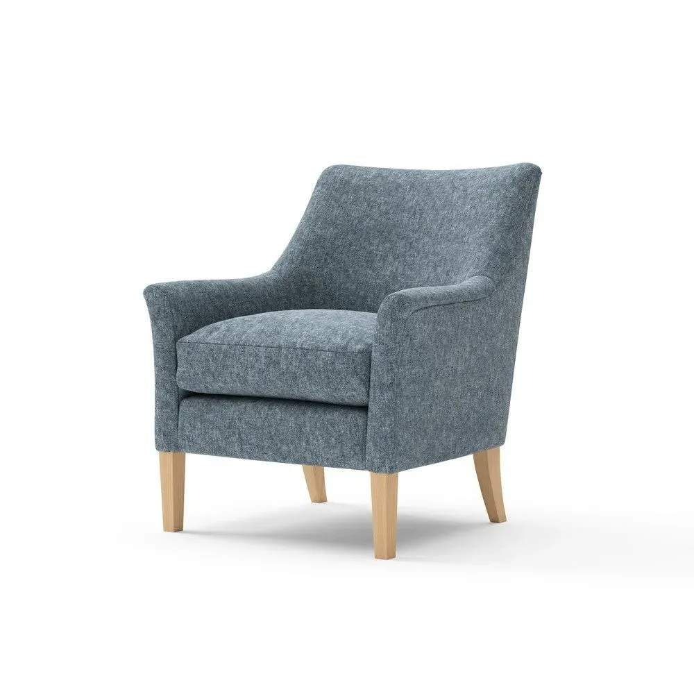 Armchair - Mid Blue, Aquaclean Oxford
