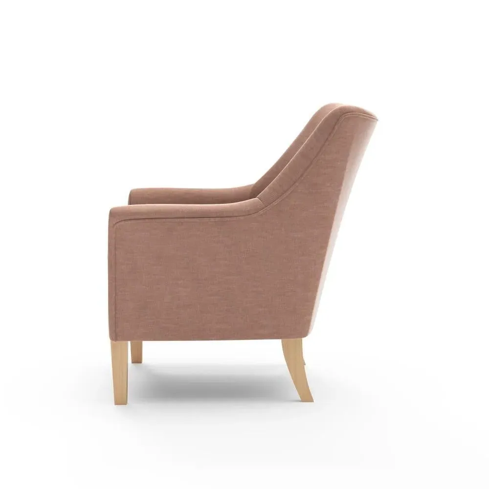 Nancy Armchair - Dusky Rose, Eco Chenille