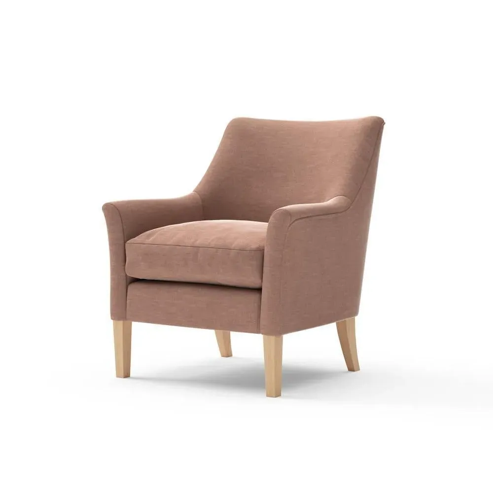 Nancy Armchair - Dusky Rose, Eco Chenille