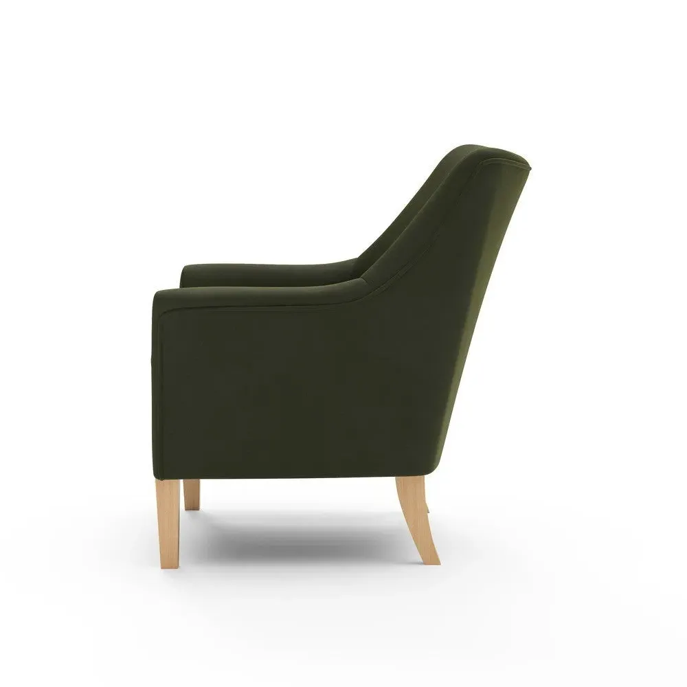 Nancy Armchair - Forest Green, Matt Velvet
