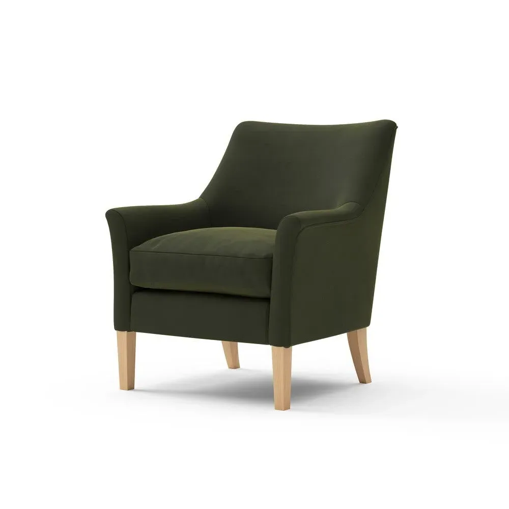 Nancy Armchair - Forest Green, Matt Velvet