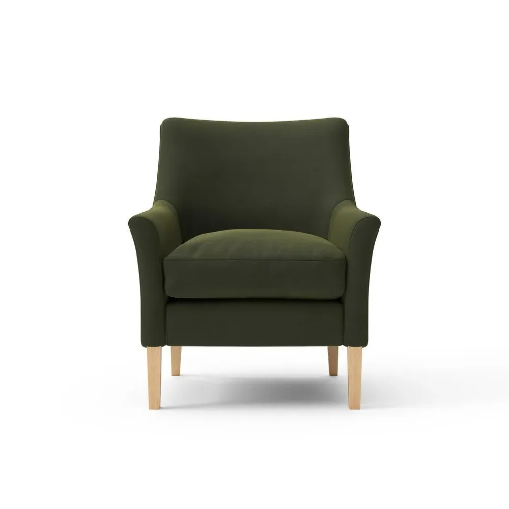 Nancy Armchair - Forest Green, Matt Velvet