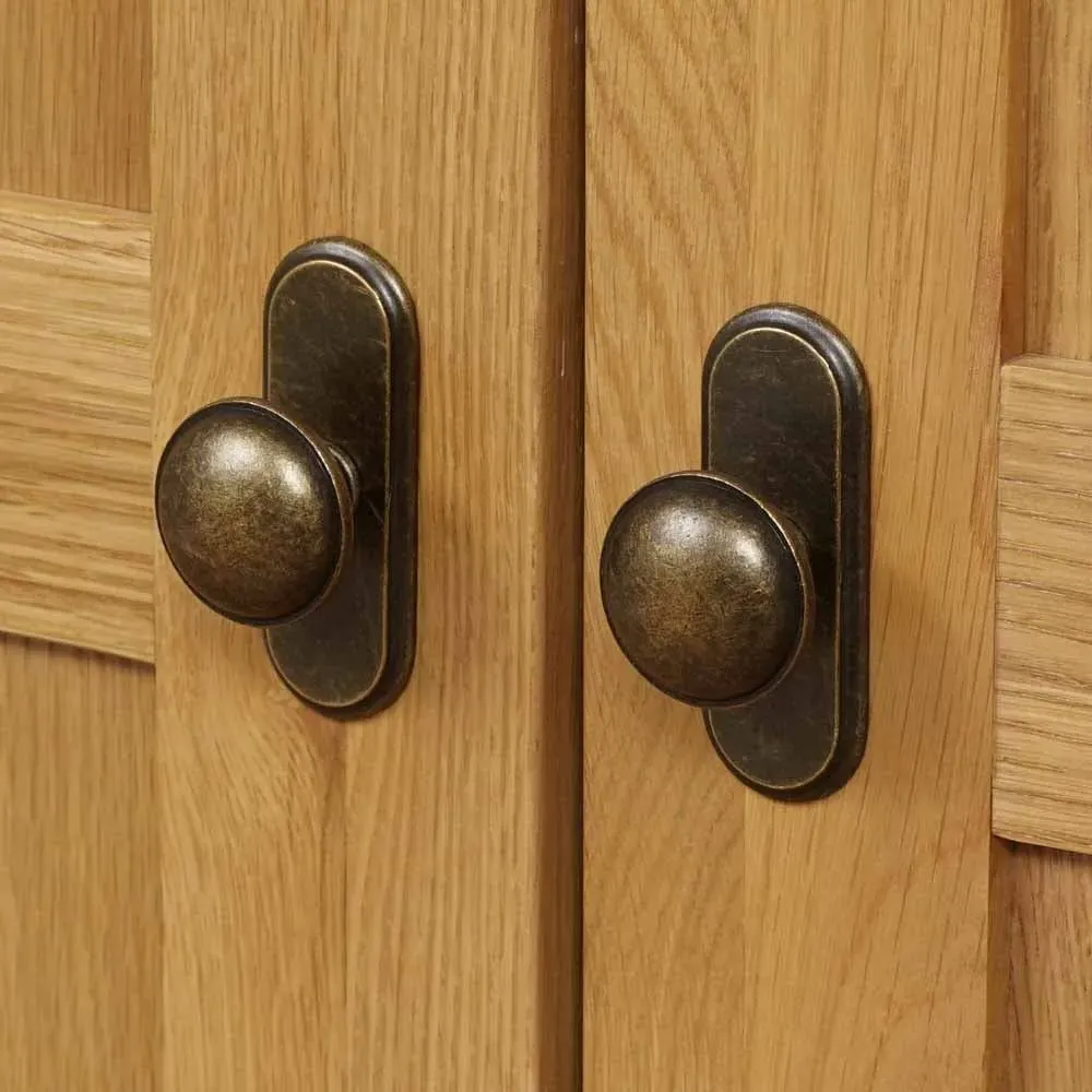 Double Wardrobe with Drawer - Oak