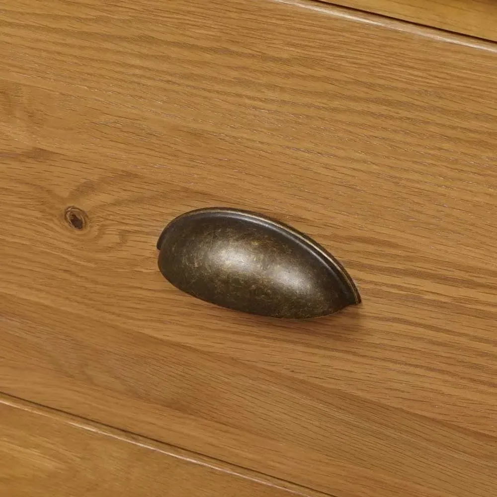 Double Wardrobe with Drawer - Oak