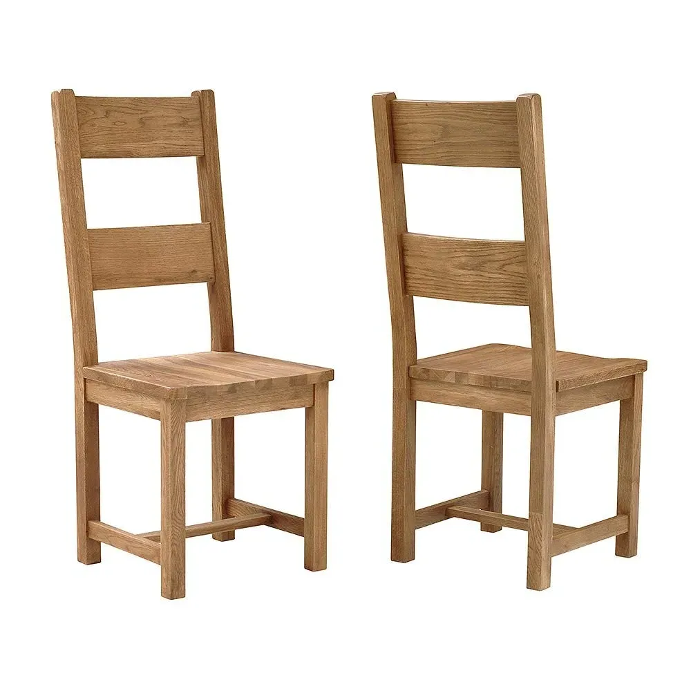 New Ladderback Chair - Wooden Seat Pad - Oak