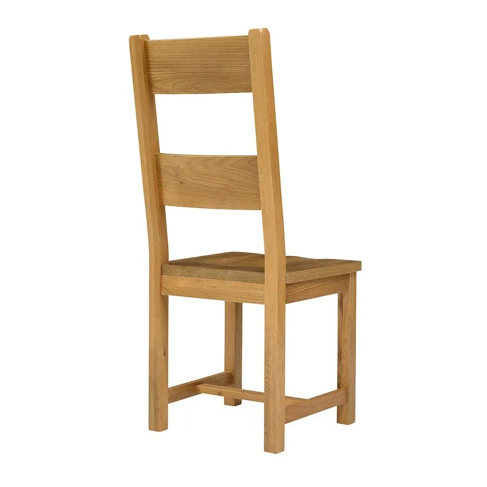 New Ladderback Chair - Wooden Seat Pad - Oak