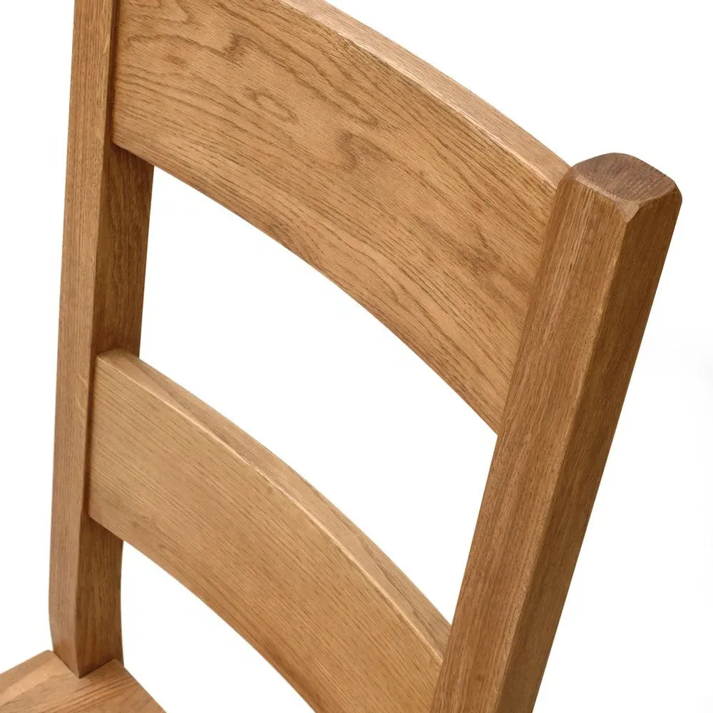 New Ladderback Chair - Wooden Seat Pad - Oak
