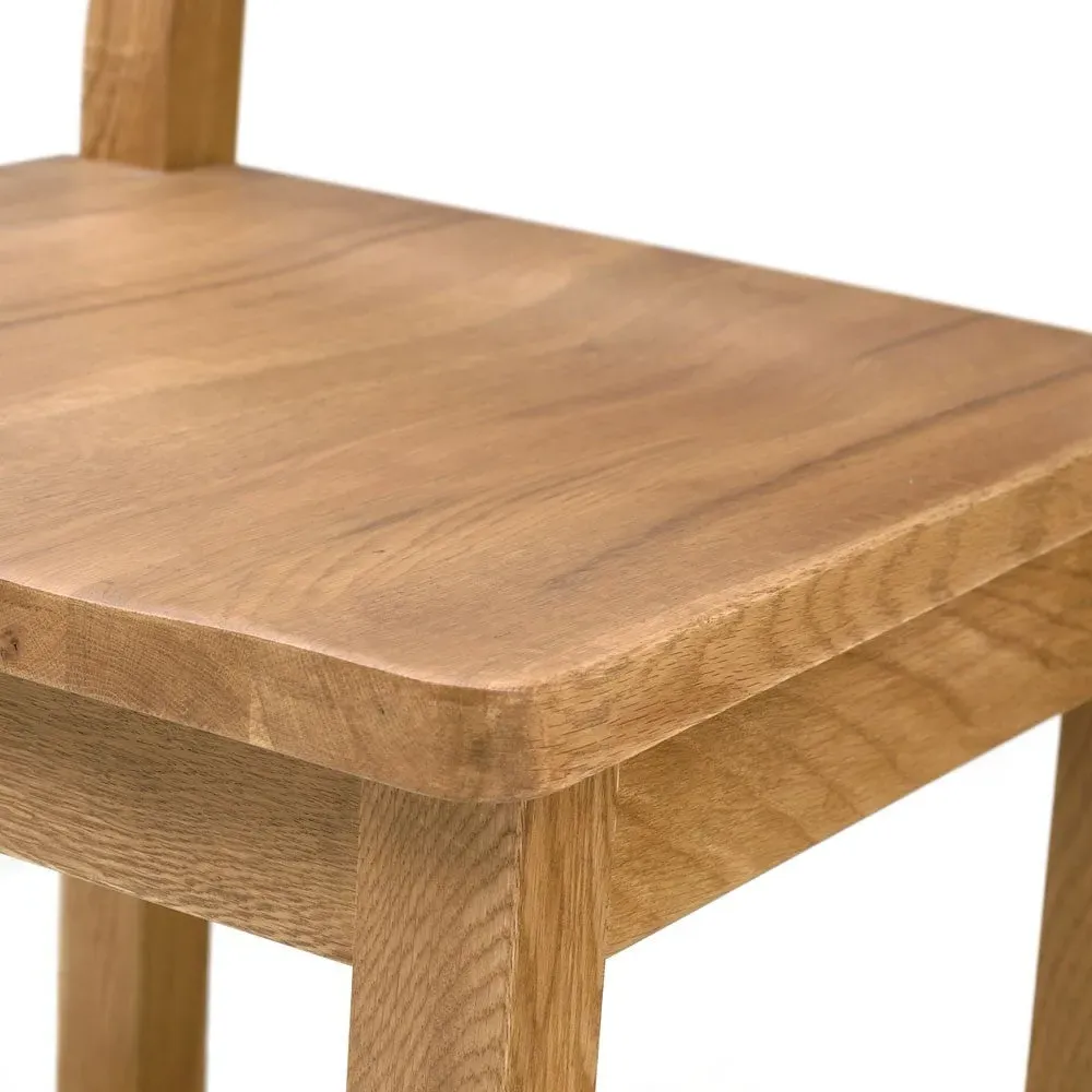 New Ladderback Chair - Wooden Seat Pad - Oak