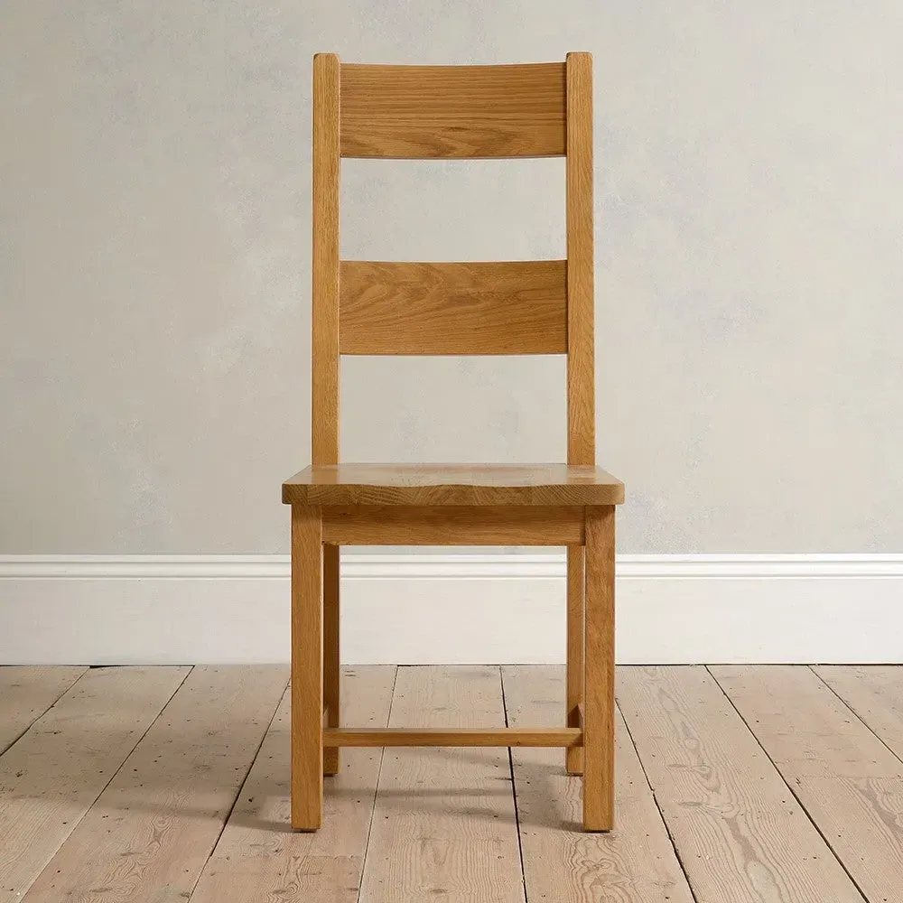 New Ladderback Chair - Wooden Seat Pad - Oak image