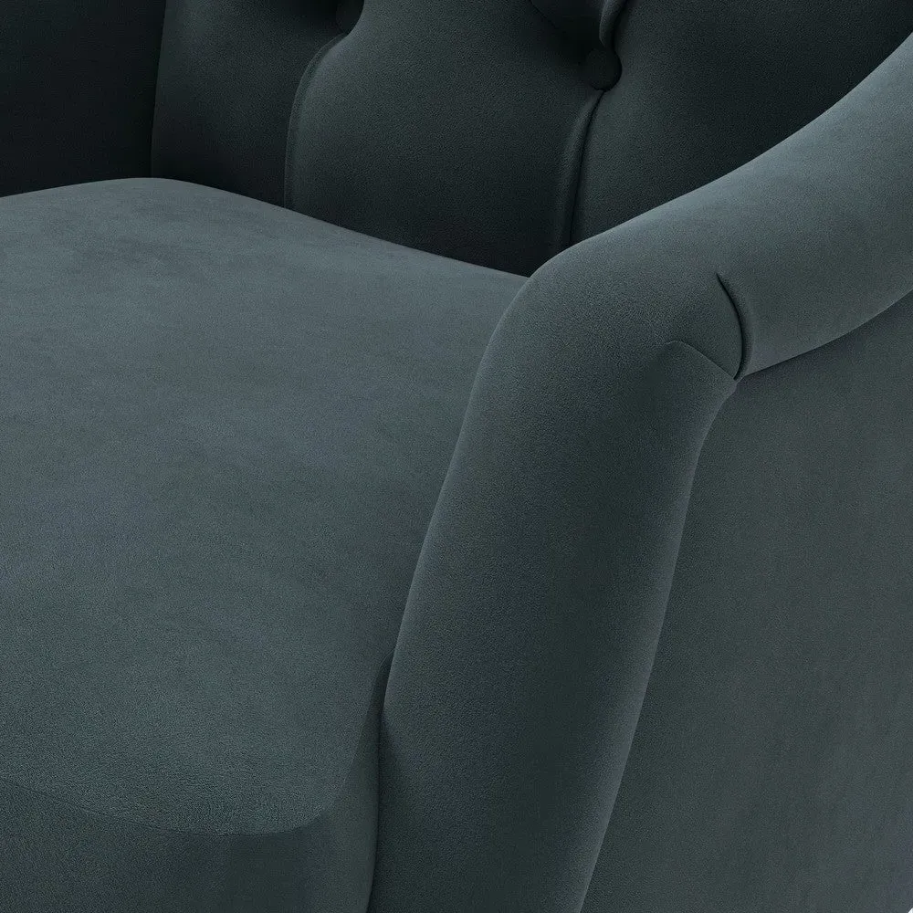 Armchair - Blue, Velvet